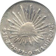 1 Real, Mexico, 1825-1869 reverse image