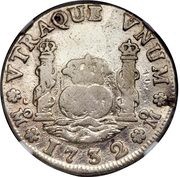 2 Reales - Felipe V Pattern, Mexico, 1732 reverse image