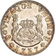 2 Reales - Felipe V, Mexico, 1732-1741 reverse image
