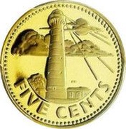 5 Cents - Elizabeth II Independence, Barbados, 1976 reverse image