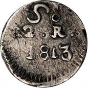 2 Reales Oaxaca - Insurgent Coinage, Mexico, 1812 reverse image