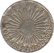 2 Reales Profile eagle, Mexico, 1824 reverse image