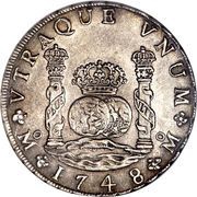 8 Reales - Fernando VI, Mexico, 1747-1760 reverse image