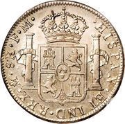 8 Reales - Carlos IV Numeral IV, Carlos III portrait, Mexico, 1789-1790 reverse image