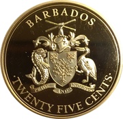 25 Cents Pirates of Barbados - Blackbeard’s Ship the Queen Anne’s Revenge obverse image
