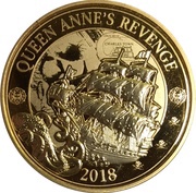 25 Cents Pirates of Barbados - Blackbeard’s Ship the Queen Anne’s Revenge reverse image