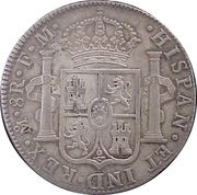 8 Reales - Carlos IV Numeral IIII, Carlos III portrait, Mexico, 1790 reverse image
