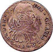 8 Reales - Fernando VII MS - Royalist countermarked coinage obverse image