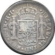 8 Reales - Fernando VII MVA - Royalist Countermarked Coinage, Mexico, 1809-1821 reverse image