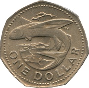 1 Dollar large type reverse image