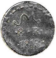 8 Reales Oaxaca - Insurgent Coinage, Mexico, 1813 reverse image