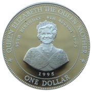 1 Dollar - Elizabeth II Queen Mother's 95th Birthday reverse image