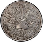 8 Reales Pattern; J. Guerrero; Silver, Mexico, 1823 reverse image