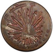 8 Reales Pattern; Profiled Eagle; Copper reverse image