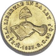 ½ Escudo, Mexico, 1825-1870 reverse image