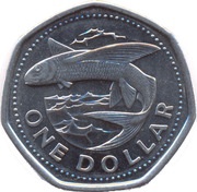 1 Dollar - Elizabeth II small type; magnetic, Barbados, 2007-2009 reverse image