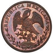 8 Reales Pattern; Gorrito Guanajuato Prueba; copper obverse image