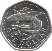1 Dollar Small and light type; magnetic, Barbados, 2012-2022 reverse image
