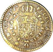 1 Escudo - Carlos IV Numeral IV, Carlos III portrait reverse image