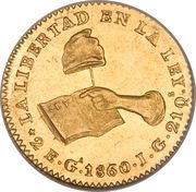 2 Escudos, Mexico, 1825-1870 reverse image
