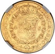 4 Escudos - Carlos IV Numeral IV, Carlos III portrait, Mexico, 1789-1790 reverse image
