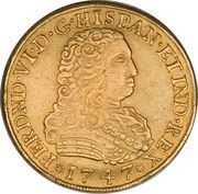 8 Escudos - Fernando VI obverse image