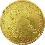 8 Escudos - Carlos IV Numeral IV, Carlos III portrait obverse image