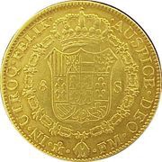8 Escudos - Carlos IV Numeral IIII, Carlos III portrait, Mexico, 1790 reverse image