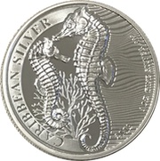 1 Dollar Seahorse, Barbados, 2019 reverse image