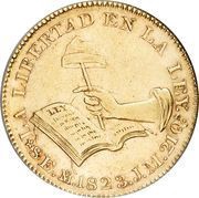 8 Escudos Profile eagle, Mexico, 1823 reverse image