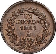 1 Centavo, Mexico, 1869-1897 reverse image