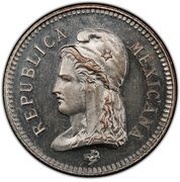 2 Centavos Pattern; Mexican Independence; Silver-plated Bronze obverse image