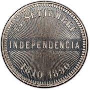 2 Centavos Pattern; Mexican Independence; Silver-plated Bronze reverse image