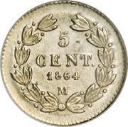 5 Centavos - Maximiliano I, Mexico, 1864-1866 reverse image
