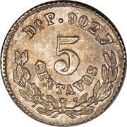5 Centavos, Mexico, 1869-1898 reverse image