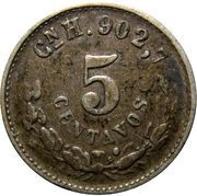5 Centavos, Mexico, 1898-1905 reverse image
