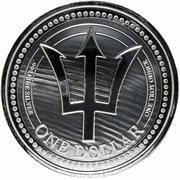 1 Dollar Trident, Barbados, 2020 reverse image