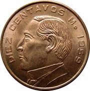 10 Centavos, Mexico, 1955-1967 reverse image