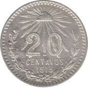 20 Centavos, Mexico, 1905-1914 reverse image