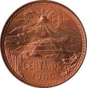 20 Centavos Type 2 National Emblem reverse image