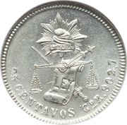 25 Centavos, Mexico, 1869-1892 reverse image