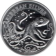 1 Dollar Caribbean Octopus, Barbados, 2021 reverse image