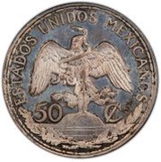 50 Centavos Pattern; Caballito; Raised Lettered Edge; Silver obverse image
