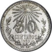 50 Centavos, Mexico, 1919-1945 reverse image