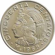 50 Centavos, Mexico, 1964-1969 reverse image