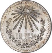 1 Peso, Mexico, 1918-1919 reverse image