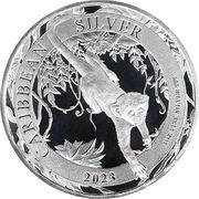 1 Dollar Green Monkey, Barbados, 2023 reverse image