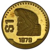 1 Peso Pattern; Modern Eagle; Brass, Mexico, 1979 reverse image