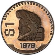 1 Peso Pattern; Classic Eagle; Copper-Nickel, Mexico, 1979 reverse image