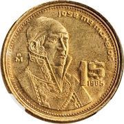 1 Peso Morelos, Mule, Mexico, 1985 reverse image